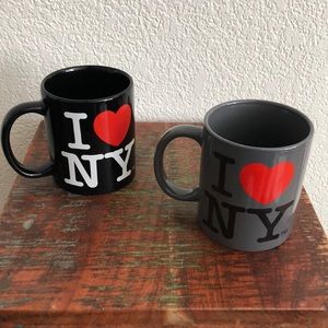 Pair of I ❤️ NY mugs.
